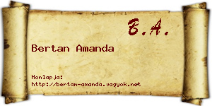 Bertan Amanda névjegykártya